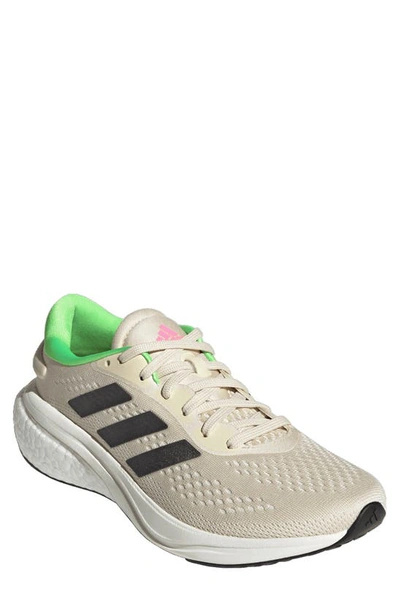 Adidas Originals Supernova 2 Running Shoe In Ecru/ Night/ Solar Green