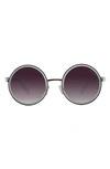 Velvet Eyewear Essie 52mm Gradient Round Sunglasses In Silver
