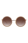 Velvet Eyewear Essie 52mm Gradient Round Sunglasses In Blush