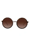 Velvet Eyewear Essie 52mm Gradient Round Sunglasses In Tortoise