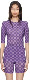 Ambush Monogram Print Jersey Top In Purple