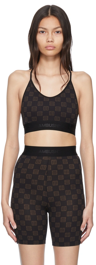 Ambush Black Nylon Sports Bra