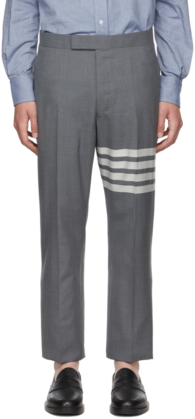 THOM BROWNE GRAY 4-BAR TROUSERS