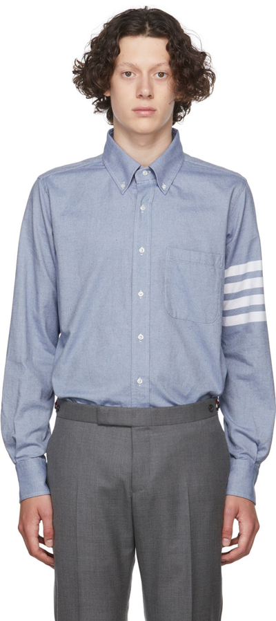 Thom Browne Blue 4-bar Stripe Cotton Shirt