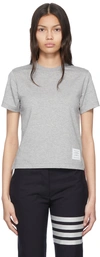 THOM BROWNE GRAY COTTON T-SHIRT