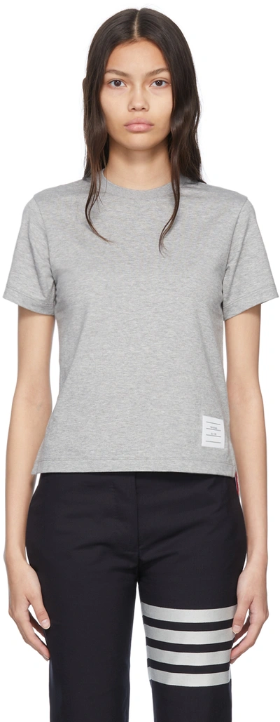 THOM BROWNE GRAY COTTON T-SHIRT
