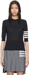 Thom Browne 4-bar Stripes Pleated Mini Skirt In Grey