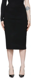 Victoria Beckham Vb Body Ribbed Stretch-knit Midi Skirt In 1 Black