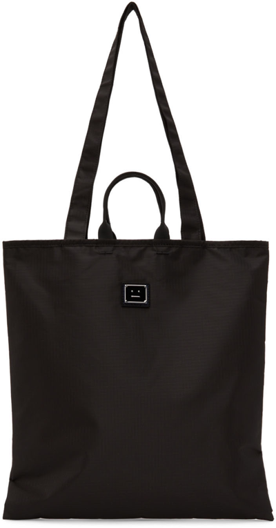 Acne Studios Acne Logo Plaque Tote Bag In Black