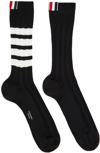 Thom Browne 4 Bar Wool Blend Socks In Black