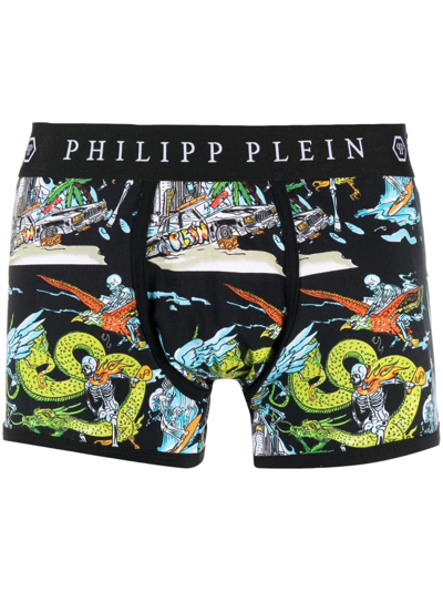 Philipp Plein Graphic-print Boxers In Black