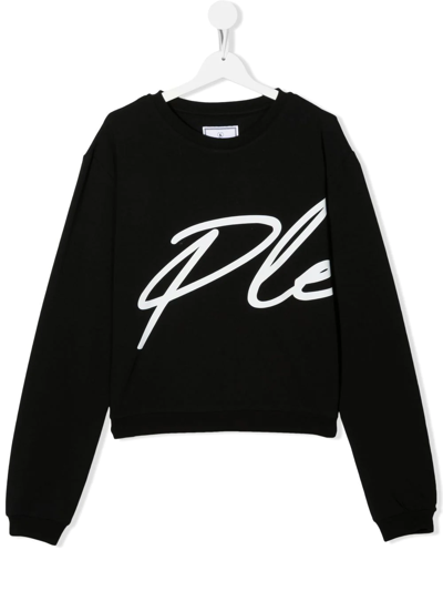 Philipp Plein Junior Teen Signature Logo-print Sweatshirt In Black