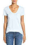 Caslon Rounded V-neck T-shirt In Blue Cashmere