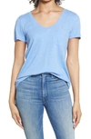 Caslon Rounded V-neck T-shirt In Blue Cornflower