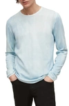 John Varvatos Hays Tie Dye Mercerized Cotton Crewneck Sweater In Pacific Blue