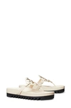 Tory Burch Miller Cloud Lug Sole Sandals In New Cream / Perfect Black