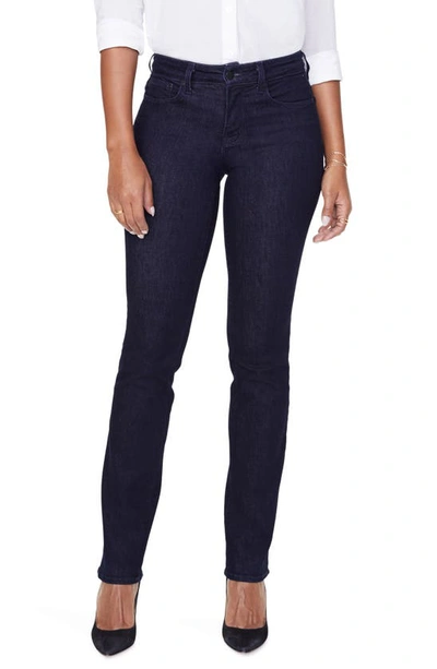 Nydj Marilyn High Rise Straight Leg Jeans In Rinse In Dark Wash