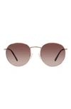 Velvet Eyewear Yokko 50mm Round Sunglasses In Gold