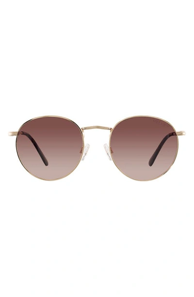 Velvet Eyewear Yokko 50mm Round Sunglasses In Gold