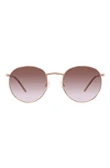 Velvet Eyewear Yokko 50mm Round Sunglasses In Rose Gold