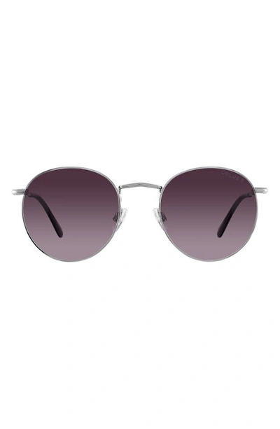 Velvet Eyewear Yokko 50mm Round Sunglasses In Silver