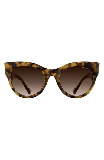 Velvet Eyewear Chelsea 55mm Gradient Cat Eye Sunglasses In Light Tortoise