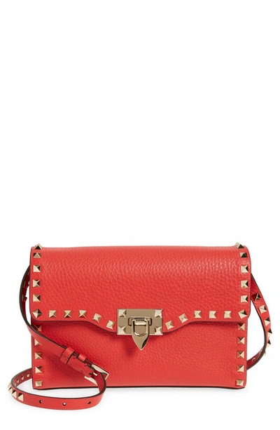 Valentino Garavani Red Rockstud Small Leather Shoulder Bag