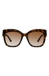 Velvet Eyewear Jane 55mm Gradient Cat Eye Sunglasses In Tortoise