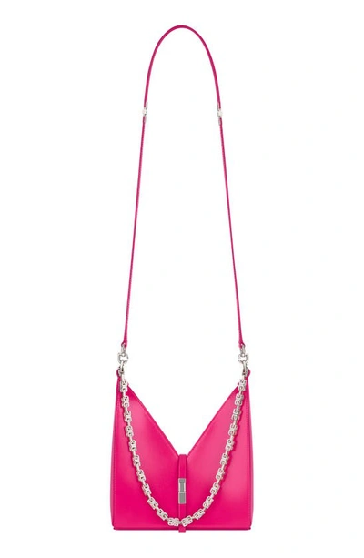 Givenchy Mini Cutout Chain Strap Leather Crossbody Bag In 652-neon Pink