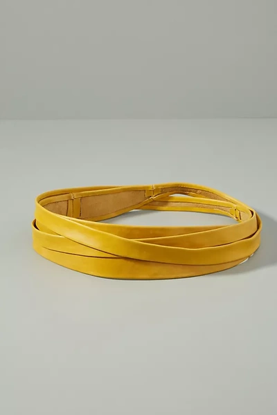 Ada Classic Wrap Belt In Yellow