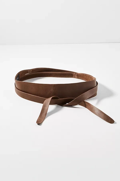 Ada Classic Wrap Belt In Brown