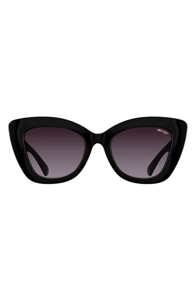 Velvet Eyewear Maya 57mm Gradient Cat Eye Sunglasses In Black