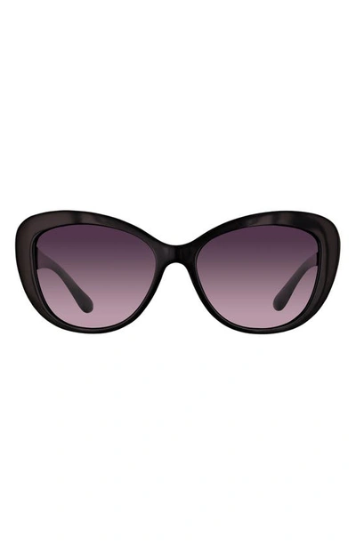Velvet Eyewear Chrystie 55mm Gradient Polarized Oval Sunglasses In Black