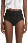 A. ROEGE HOVE EMMA RIBBED HIGH WAIST COTTON BLEND BRIEFS