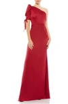 Mac Duggal One-shoulder Trumpet Gown In Deep Red