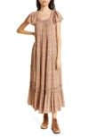 THE GREAT THE NIGHTINGALE PLAID COTTON MAXI DRESS
