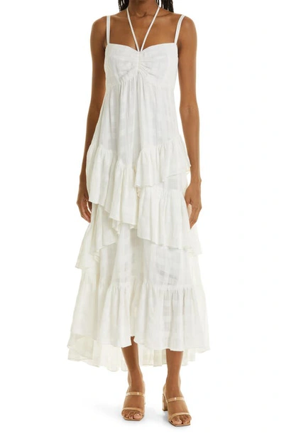 Cinq À Sept Wilder Ruffle Maxi Dress In White