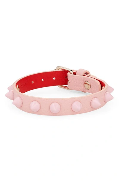 Christian Louboutin Loubilink Studded Leather Bracelet In Rosy Rosy