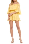 Endless Rose Off The Shoulder Chiffon Romper In Lemon