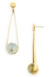 Dean Davidson Ipanema Drop Earrings In Aquamarine/ Gold