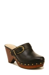 Veronica Beard Hendrix Leather Buckle Clogs In Black