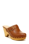 Veronica Beard Hendrix Leather Buckle Clogs In Brown