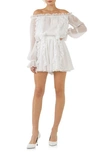 Endless Rose Off The Shoulder Chiffon Romper In White