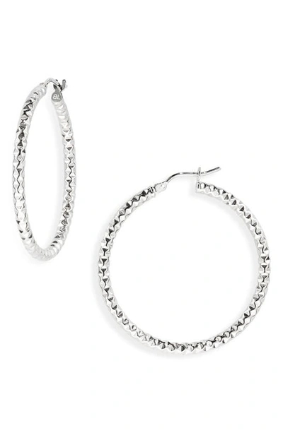 Bony Levy 14k Gold Textured Hoop Earrings In 14k White Gold