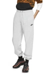 Nike Sportswear Essential Fleece Pants In Birch Heather/ White/ Black