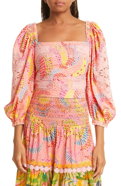 Farm Rio Farm X Anthropologie Dotted Bananas Blouse In Dotted Bananas