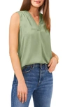 Vince Camuto Rumpled Satin Blouse In Brook Green