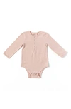 Pehr Babies' Essential Long-sleeve Organic Cotton Romper In Light Pink