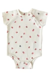 Pehr Babies' Organic Cotton Bodysuit In Ivory/ Red