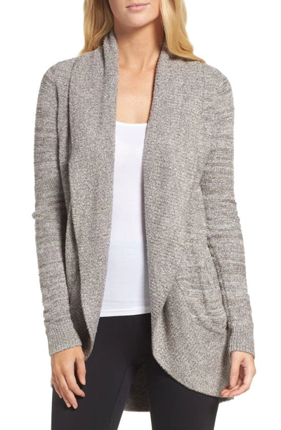 Barefoot Dreams Cozychic Lite® Circle Cardigan In Cocoa/ Pearl Heather